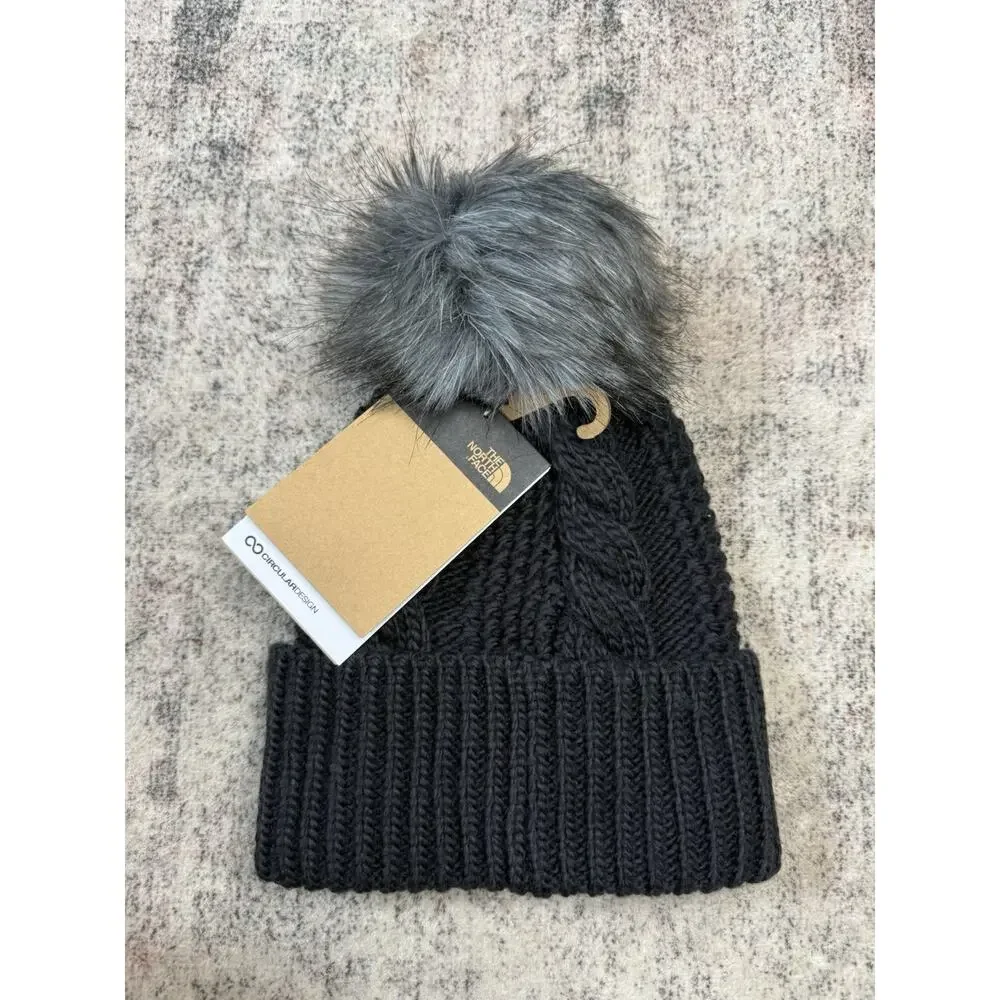 The North Face Women's Oh Mega Fur Pom Beanie | Deep Fit One Size, Tnf Black